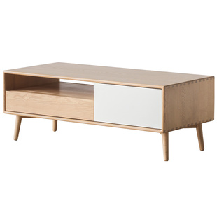 治木工坊全实木茶几现代简约小户型木质茶桌白蜡木咖啡桌客厅茶台