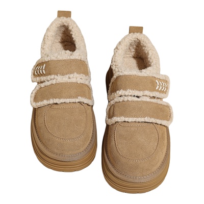 达芙妮厚底增高雪地靴加绒毛毛鞋