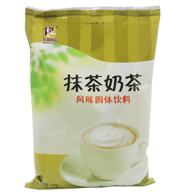 东具抹茶奶茶粉1kg三合一速溶抹茶粉奶茶店商用袋装奶茶送勺子