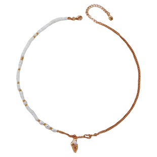 度假风轻奢海螺白贝天然珍珠流苏长款耳环高级感原创设计小众项链