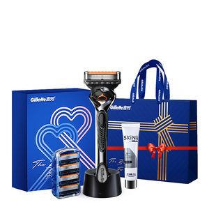 吉列锋隐致顺5层手动剃须刀片非吉利男士刮胡刀头礼盒款送礼礼物