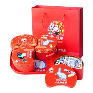 大白兔奶糖什锦糖果盘礼盒800g话梅糖花生太妃糖牛轧糖马年糖果盒