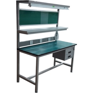 工业防静电工作台 流水线操作桌 双层车间装配实验台 带灯 组装