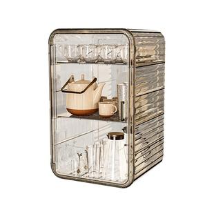 防尘杯子收纳水杯置物架杯架储物架茶具茶杯架收纳盒高级感多层