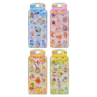 儿童立体3d摇摇乐贴纸女孩古早水果冰淇淋饮品流沙水晶装饰粘贴画