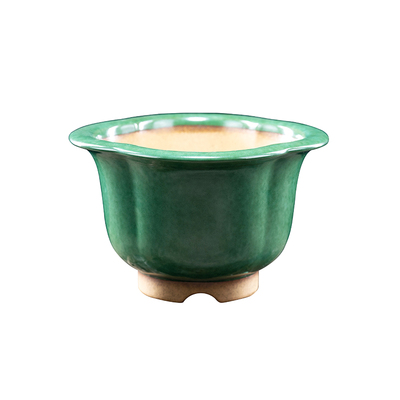 秦夕洪紫砂绿釉紫砂花盆