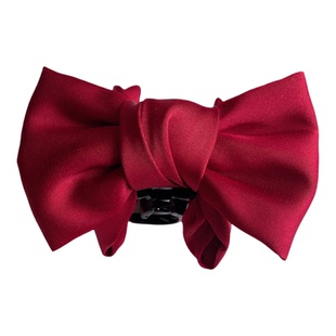 经典缎面公主蝴蝶结抓夹韩式发夹子网红后脑勺鲨鱼夹洋气发卡头饰