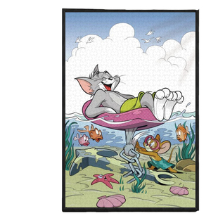 猫和老鼠拼图汤姆和杰瑞带相框1000/500片成人版高级感女生玩具