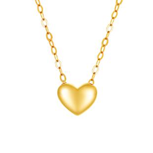 ZJUZ18k金迷你心形素金项链黄金套链彩金项链au750女士锁骨链刻字