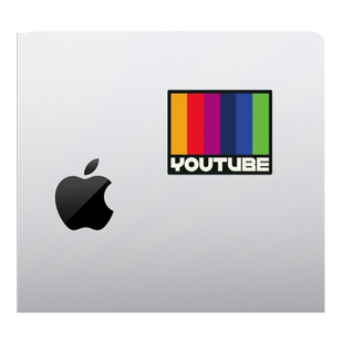 SkinAT YouTube贴纸 复古彩虹配色贴纸 潮牌贴纸 流行App贴纸 极客贴纸 笔记本贴纸 滑板贴 遮痕贴纸 3M材质