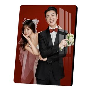 新款影楼拉菲水晶摆台写真婚纱拉米娜版画照相片摆件定作放大挂墙