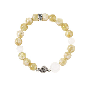 【财富累积】祖母金白幽灵手串范李李祥云银饰聚财手链