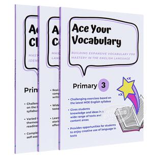 CPD 新加坡教辅 小学三年级英语学习3册套装 单词词汇 完形填空 写作 有答案适合自学 寒假暑假作业课外练习