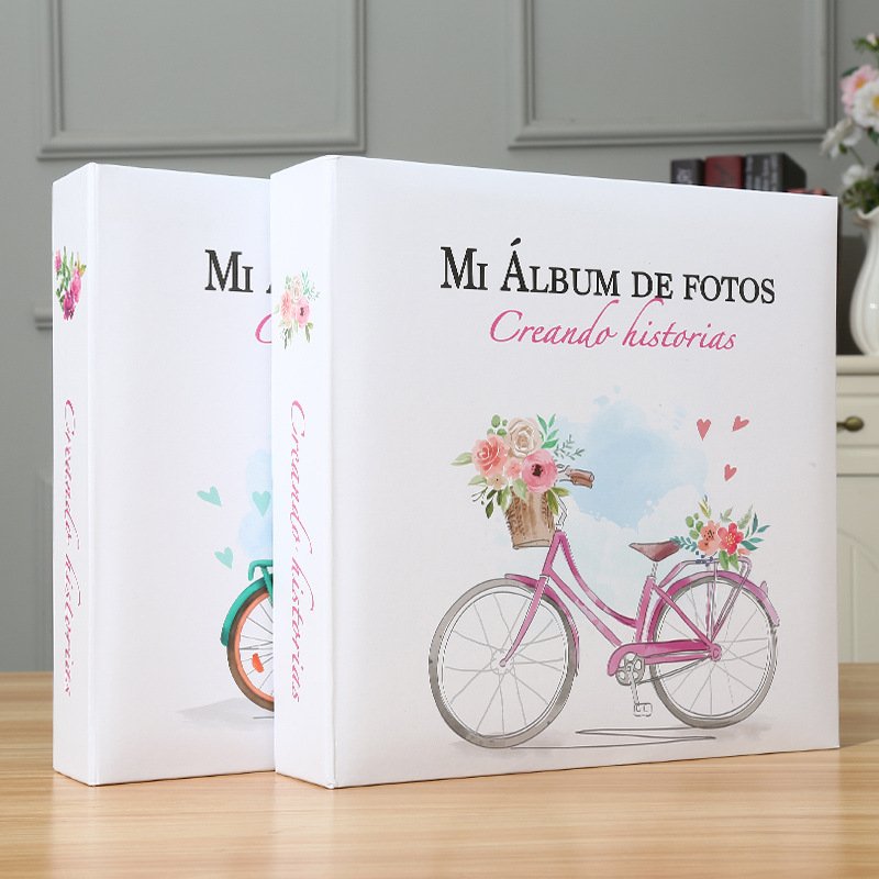 可手写6寸200张宝宝平家庭式背插袋影集成长芯照片本纸册相册收纳