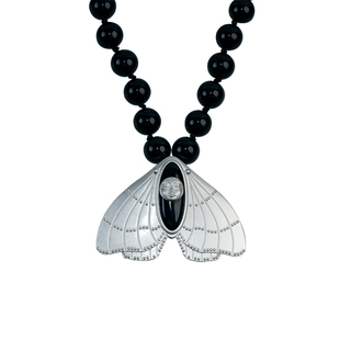 chillgoat原创设计昆虫系列MOTH新状态蛾子黑玛瑙项链胸针男女