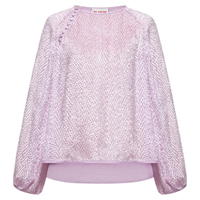 雅莹国风桑蚕丝紫色衬衫