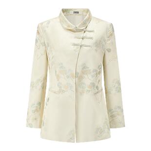 【ZHIMII识弥】25春夏新品苍松翠柏真丝浮雕提花郁金香盘扣外套