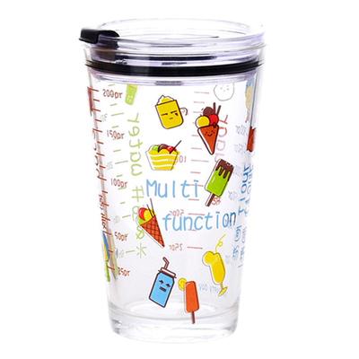 带刻度吸管玻璃杯耐热防烫