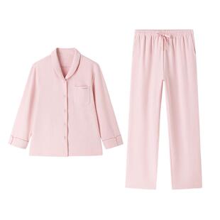 【郭晶晶同款】全棉时代男女双面绒磨毛家居服情侣厚长袖睡衣