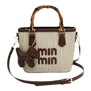 网红爆款菜篮子包包女2025新款秋季休闲海边度假斜挎包手提水桶包