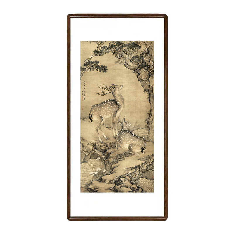 新中式沈铨受天百禄图吉祥挂画