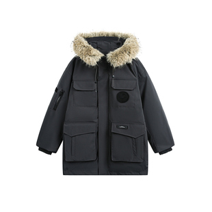 橘子树在哪儿美式毛领工装派克棉服女冬季防风加厚保暖中长款外套