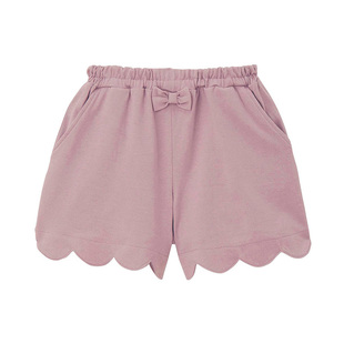 千家原单外贸童装 夏季款下摆花边设计女童时尚百搭棉质 中裤短裤