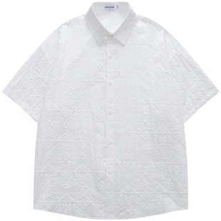 From Mars Totem weave loose short-sleeved shirt