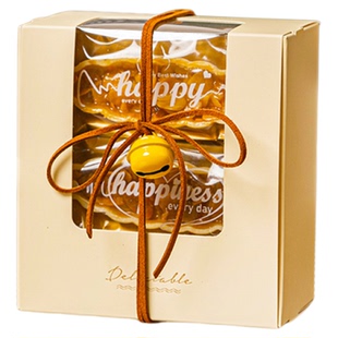 透明开窗曲奇饼干盒子雪花酥纸盒蛋糕盒子糯米鱼船饼壳包装盒手工