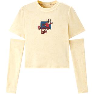 【Little Lulu联名】乐町2024夏季新款色块图案T恤短袖C2CNE2114