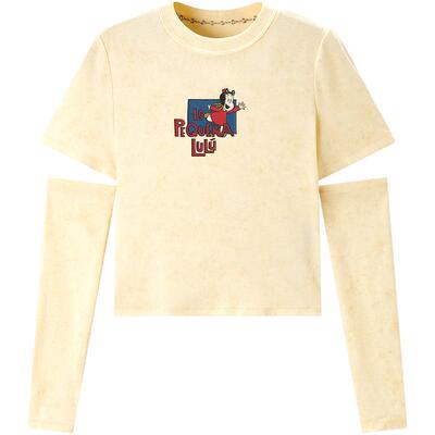 【Little Lulu联名】乐町2024夏季新款色块图案T恤短袖C2CNE2114