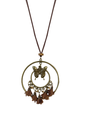 旧时光~波西米亚民族风流苏项链新中式秋冬复古锁骨链毛衣链吊坠