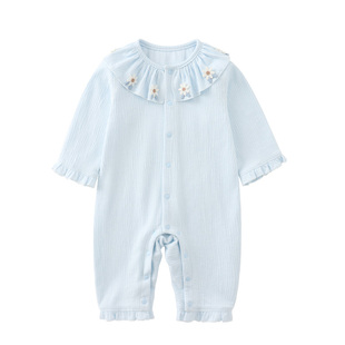 云谷花廊modomoma婴儿新生衣服春秋女宝连体衣爬服公主连体服哈衣