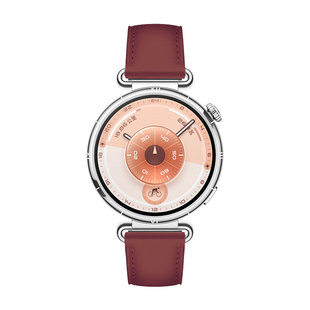 【新年限定】张婧仪同款适用华为gt6手表表带watchgt5女秋冬真皮gt4按压式腕带gt5pro智能官方同款瑞红色皮质