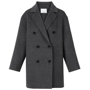LANCY/朗姿2024冬新款100%羊绒高级双面呢大衣女气质短款毛呢外套