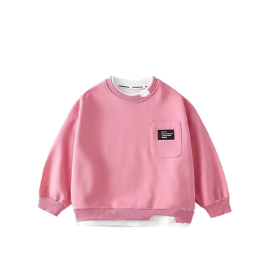 童装男童加绒加厚卫衣春秋冬款2025新款儿童长袖假两件衣服韩版