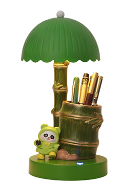 可爱熊猫台灯笔筒摆件书桌小夜灯