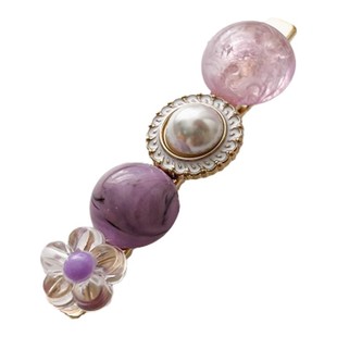 韩国进口长春花蓝紫色花朵发夹2024年网红新款流海侧边夹子高端女