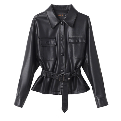 宋佳同款真皮羽绒服女短款皮夹克