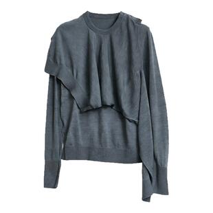 3.1 Phillip Lim 女士不规则裁剪拼接针织衫宽松毛衣银泰 301596