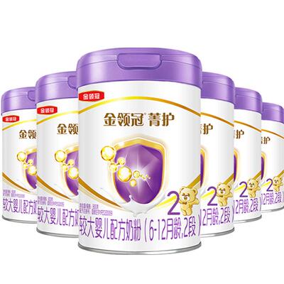 【乳铁加倍】伊利金领冠菁护2段6-12个月较大婴儿牛奶粉800g*6