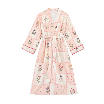 【新品】TreeLogy花间手札吸水亲肤柔软温暖绒棉睡袍浴袍秋冬女