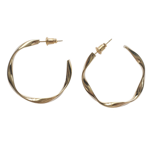 《圆舞曲》复古法式简约百搭港风日常波纹圆环耳钉蚊香盘耳夹耳圈