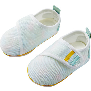 宝宝学步鞋春夏季薄款婴儿室内防滑地板鞋子儿童软底网面男宝女宝