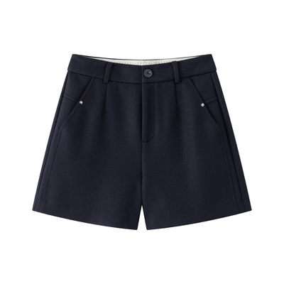 CHICJOJO直筒休闲毛呢短裤靴裤