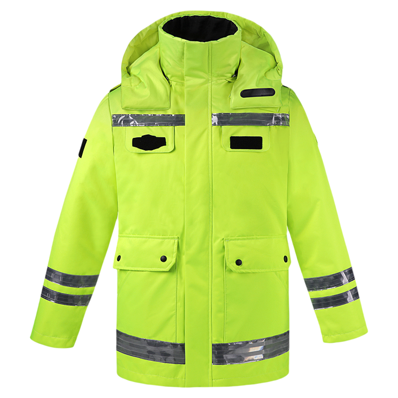 likai冬季高档反光棉衣防寒羽绒服交通安全高速大衣工作服定制