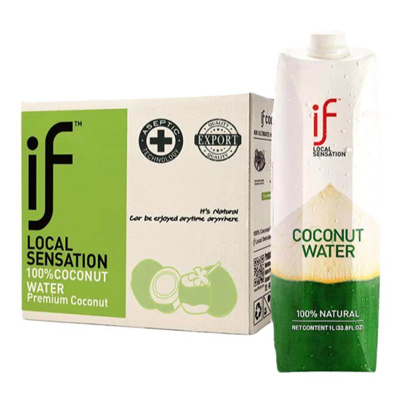 泰国进口if椰子水100%NFC果汁含电解质孕妇饮料0添加1L装新鲜椰汁