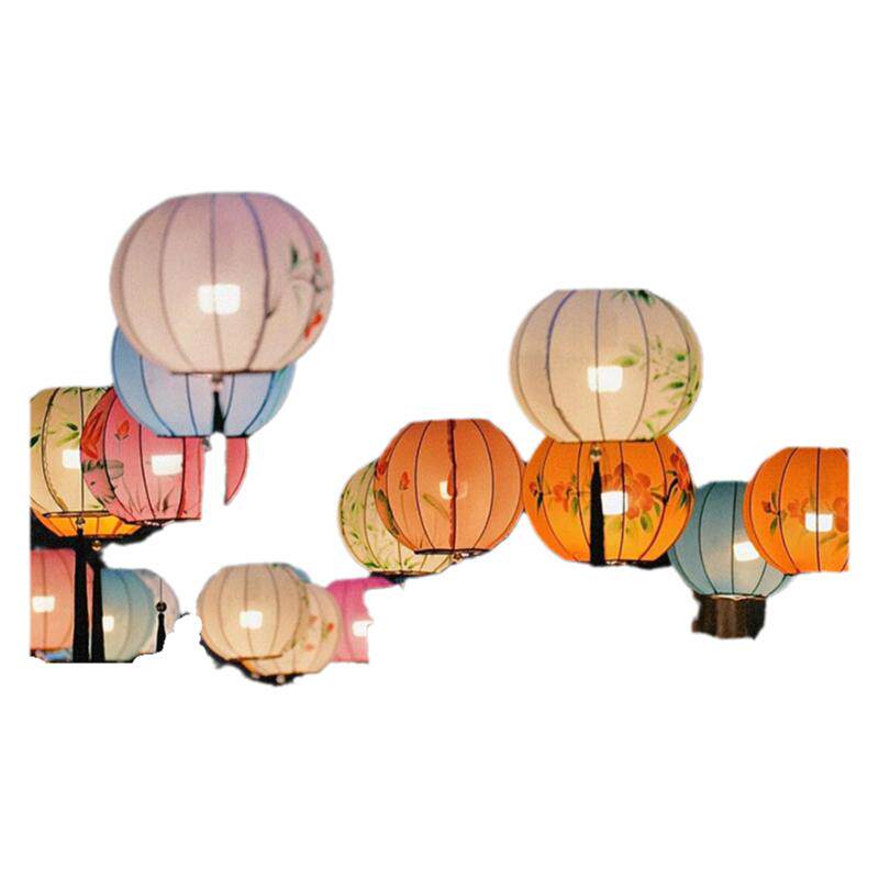 景区步行街走廊通道灯笼天幕装饰古风绘画中式星球圆形中国风吊灯