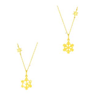 【圣诞限定】幅家闪闪小雪花项链 女18K金纯银锁骨链简约黄金礼物