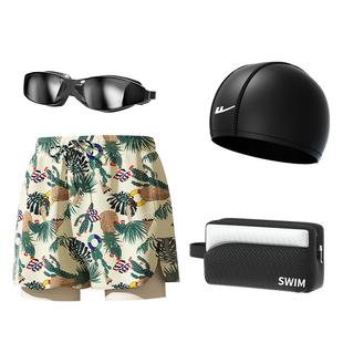 回力泳裤男士泳帽泳镜三件套泳衣防尴尬2025新款温泉游泳装备全套